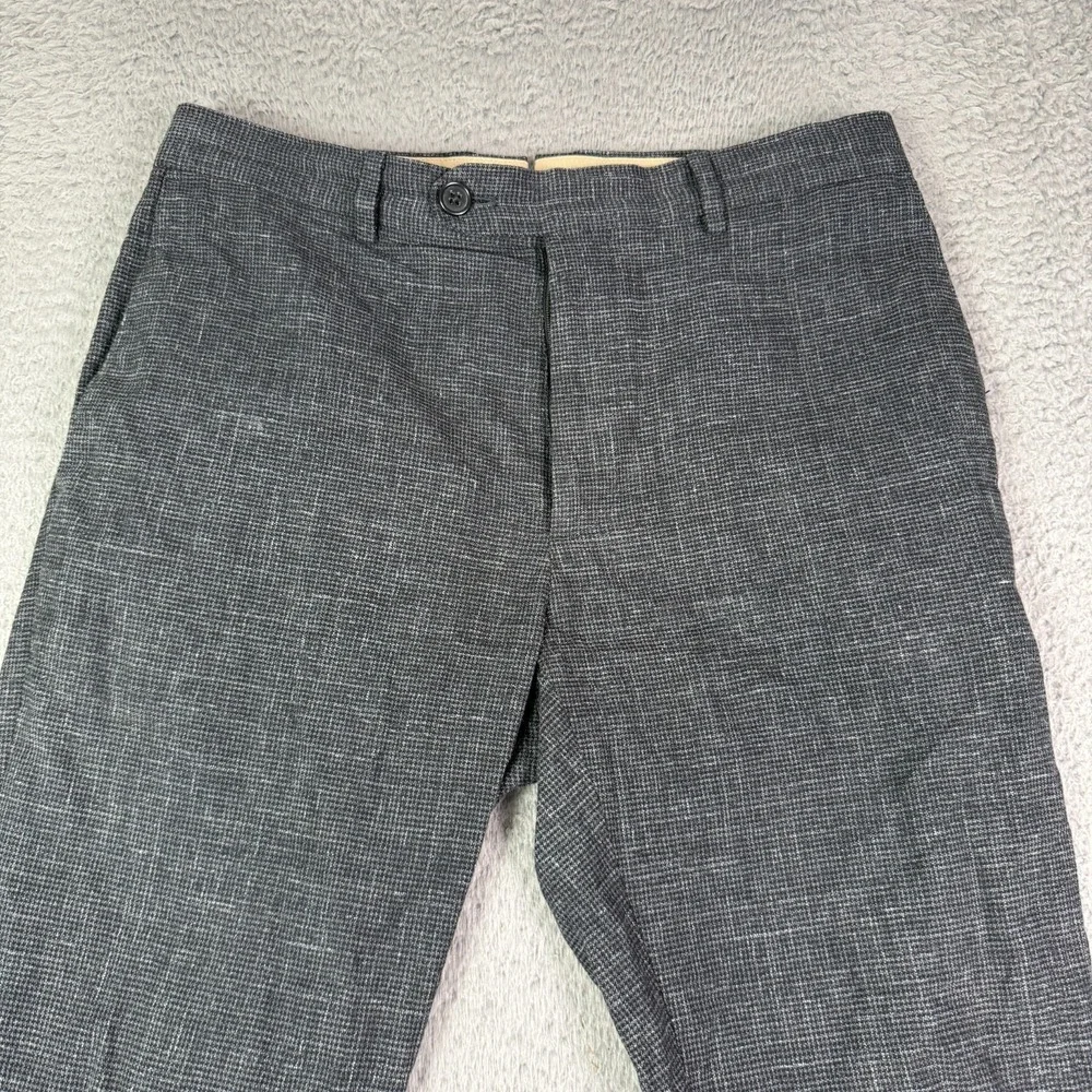 Banana Republic Dress Pants Mens 30x30 Gray Italian Stretch Charcoal Flat Front